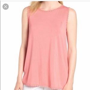 BOGO New Halogen trim detail tank top dusty rose